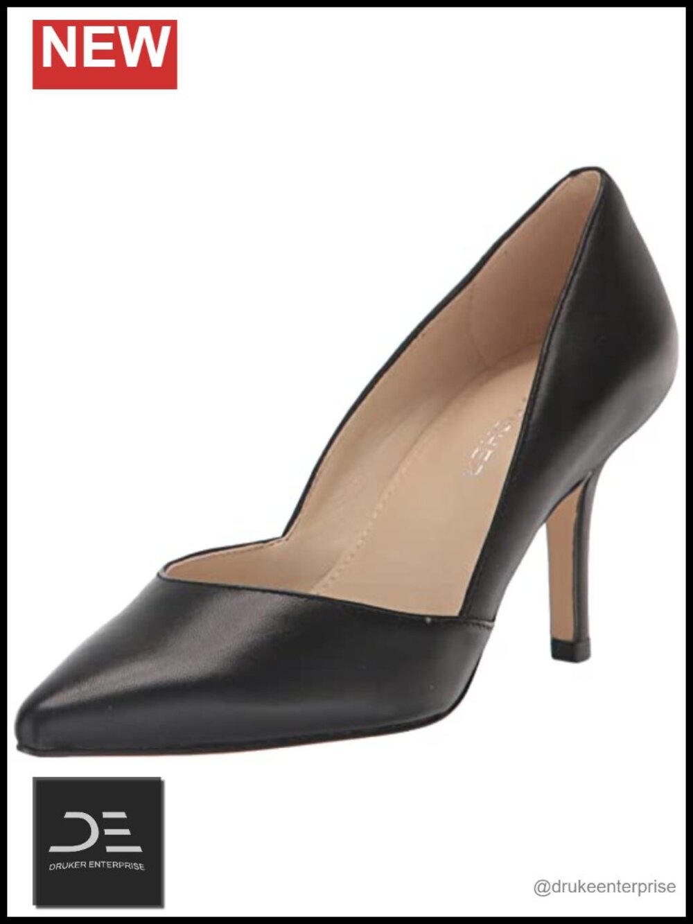 Marc Fisher Tuscany Womens Pointed Toe Block Heel Pumps Leather Slip On